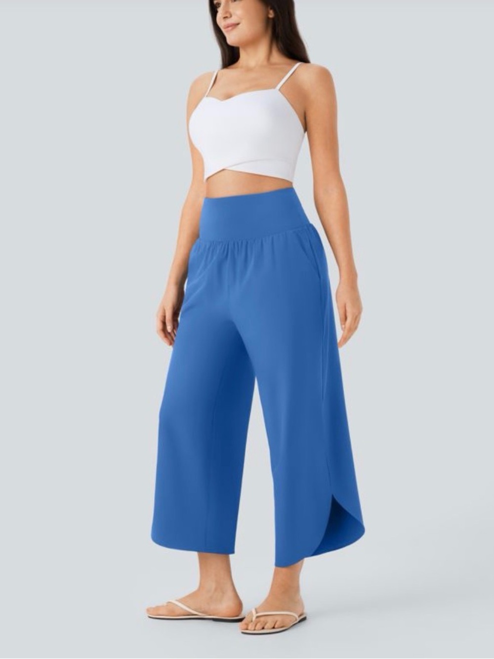 NWT Halara Breezeful High Waisted Tummy Control Quick Dry Resort Capri Pants MED